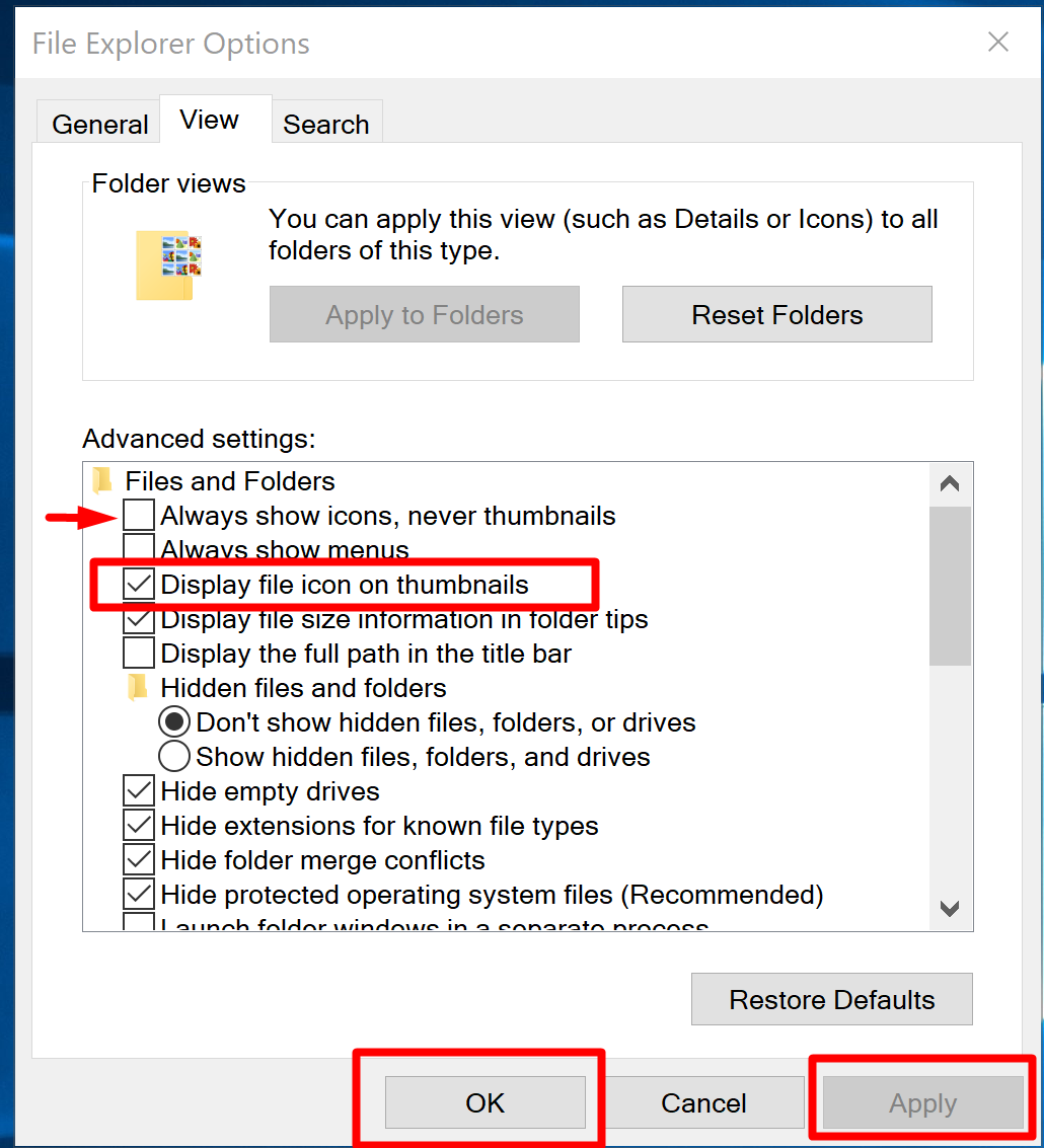 fix Thumbnail Previews