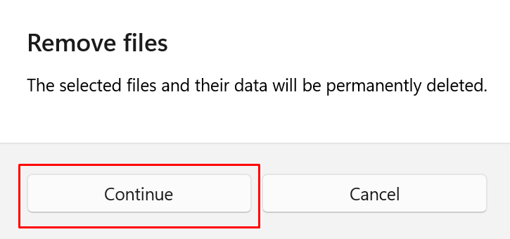 Delete temporary files