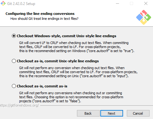 Defualt behaviour of line endings