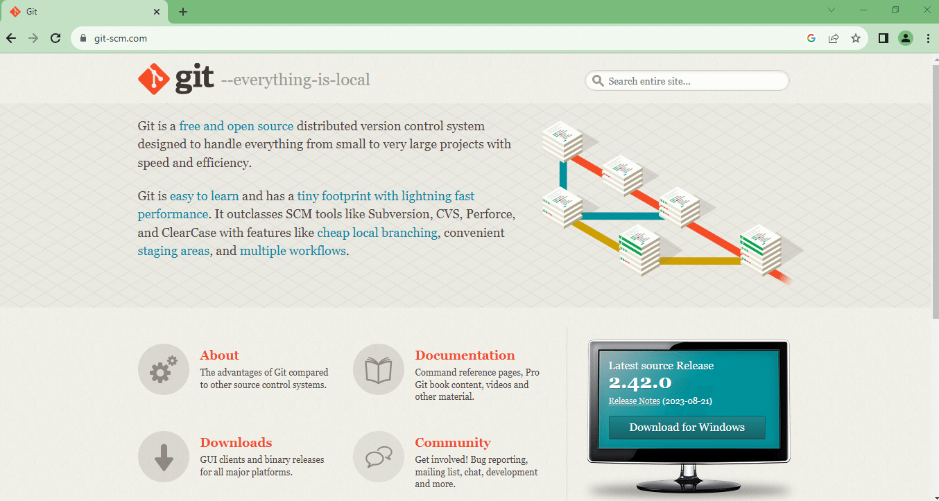 visit the official git website