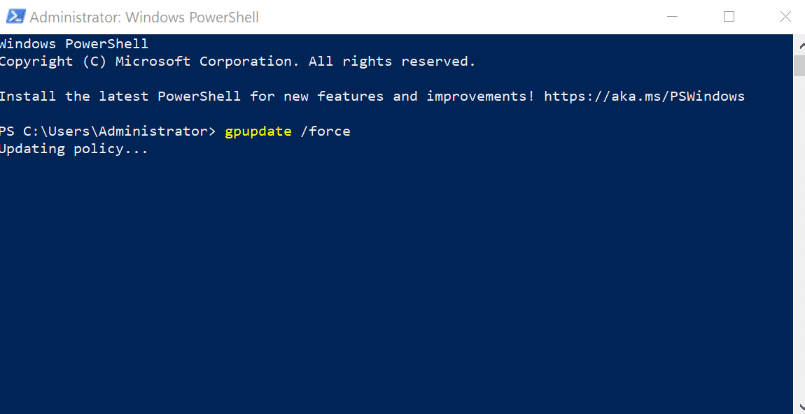 gpupdate updating policy