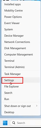 open settings