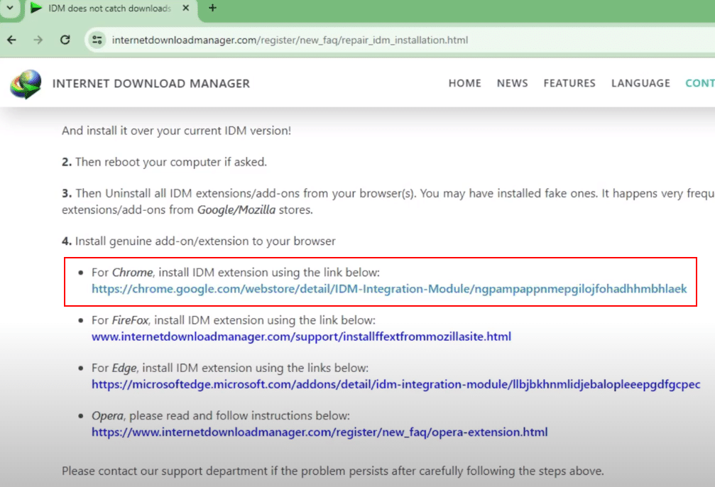 idm extension link.