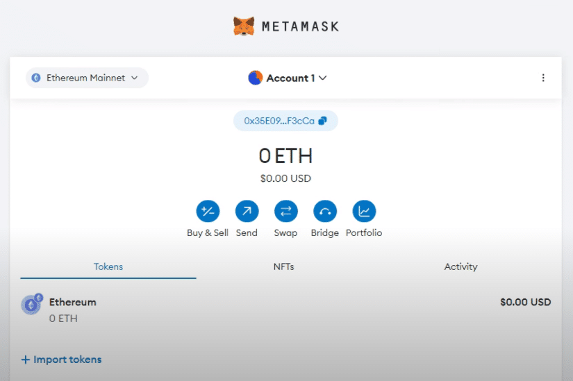 setting up metamask wallet