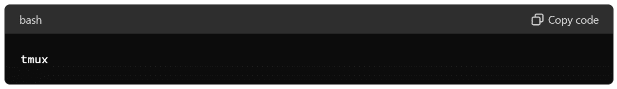 Start a new tmux session